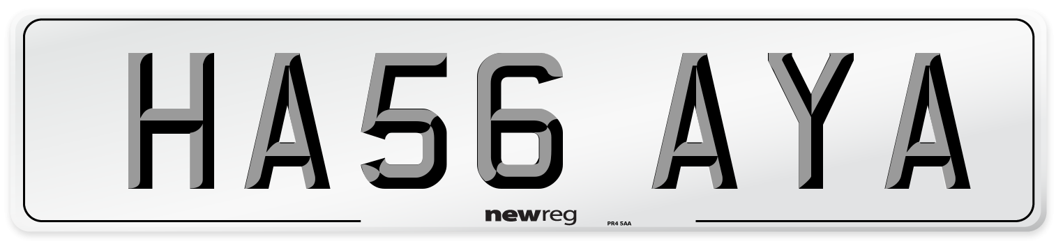 HA56 AYA Number Plate from New Reg